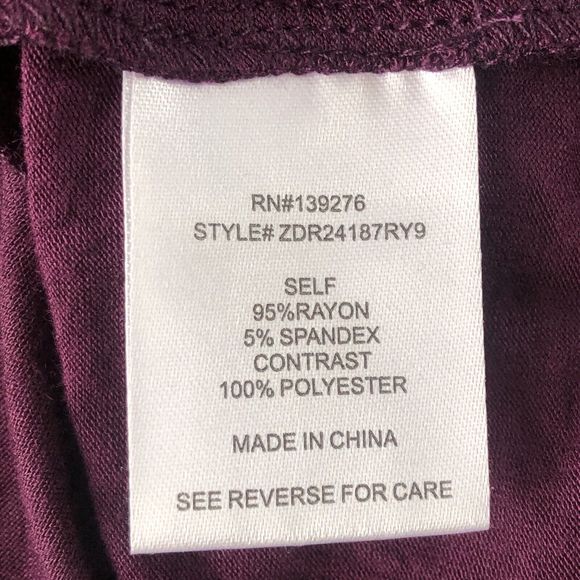 Women's DR 2 Purple Short Puffed Sleeve Pullover Blouse Size Small - Picture 5 of 9